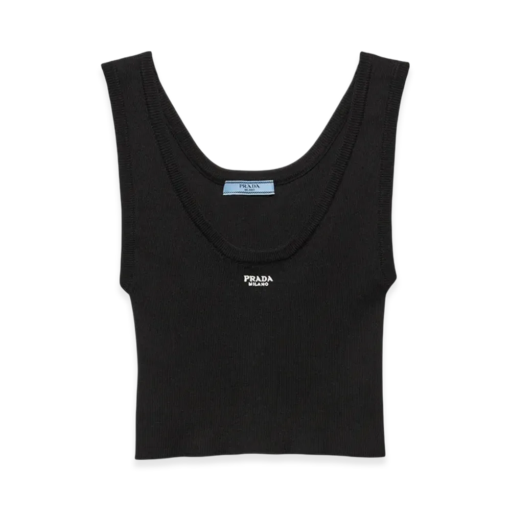 PRADA Women's Cotton Tank Top "Black"