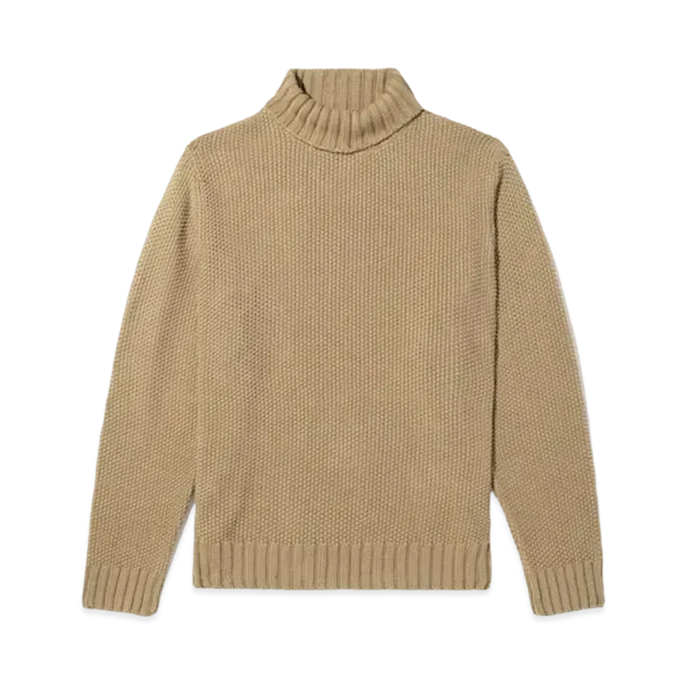 Noah Seed Stitch Turtleneck Sweater "Camel"