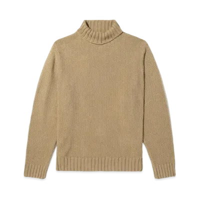 Noah Seed Stitch Turtleneck Sweater "Camel"