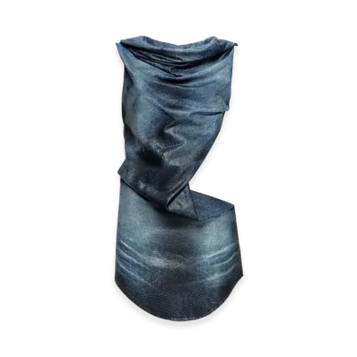Diesel De-Brey-FSG Dress In Glossy Coated Tencel Denim "Black"