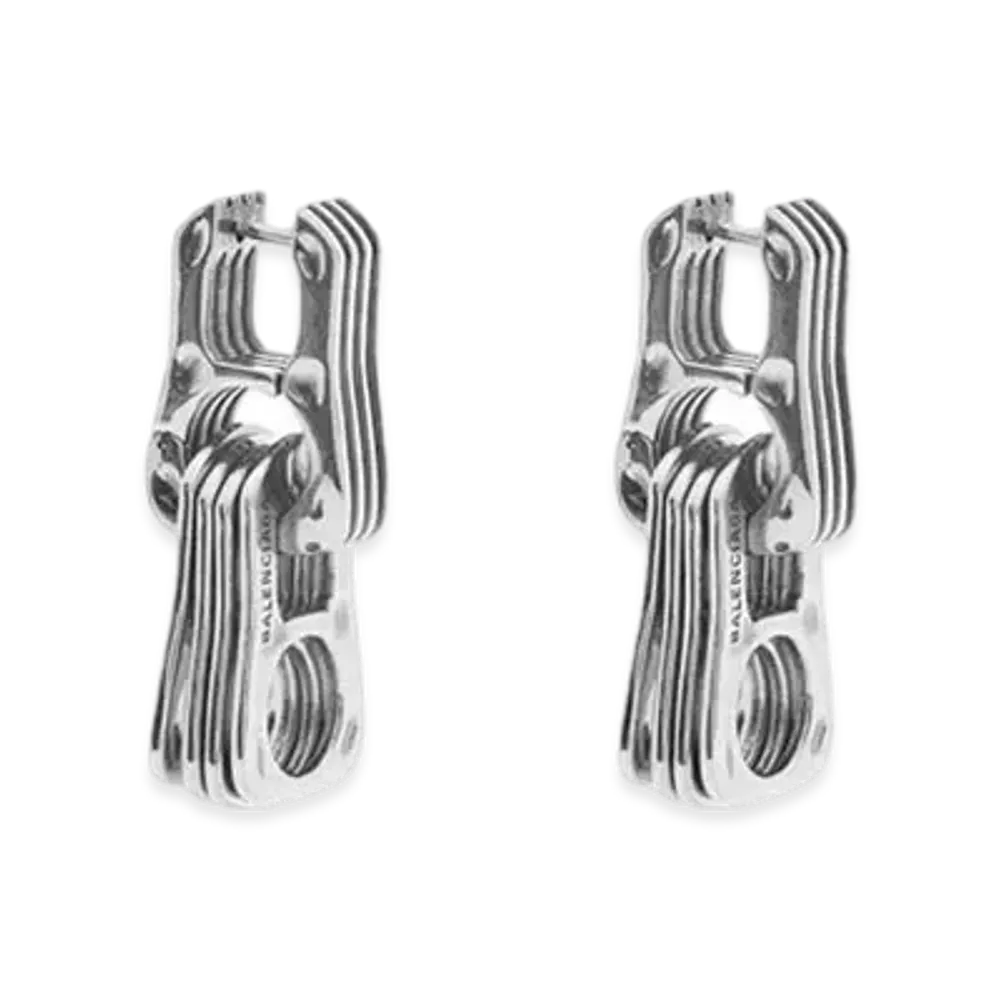 BALENCIAGA Punk Earrings "Antique Silver"