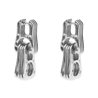 BALENCIAGA Punk Earrings "Antique Silver"