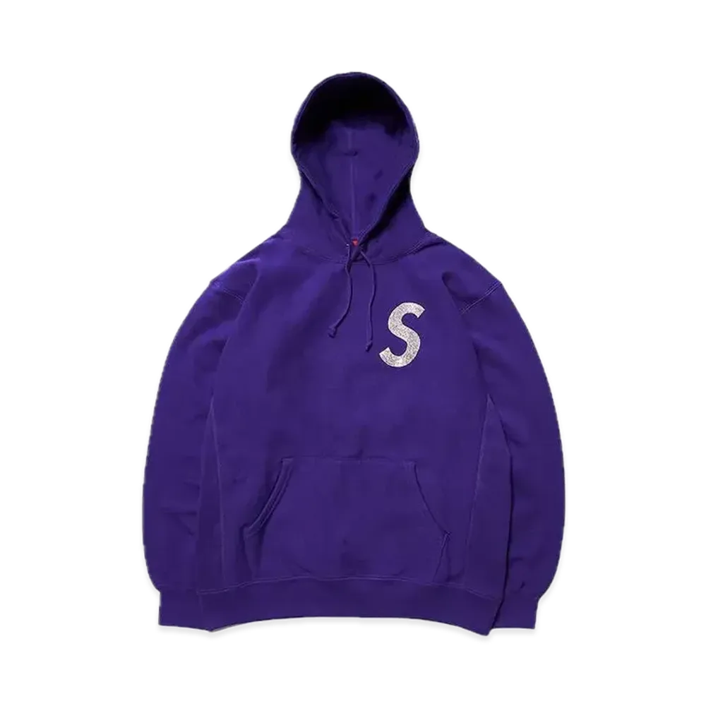 Supreme x Swarovski S Logo Hooded Sweatshirt "Purple"