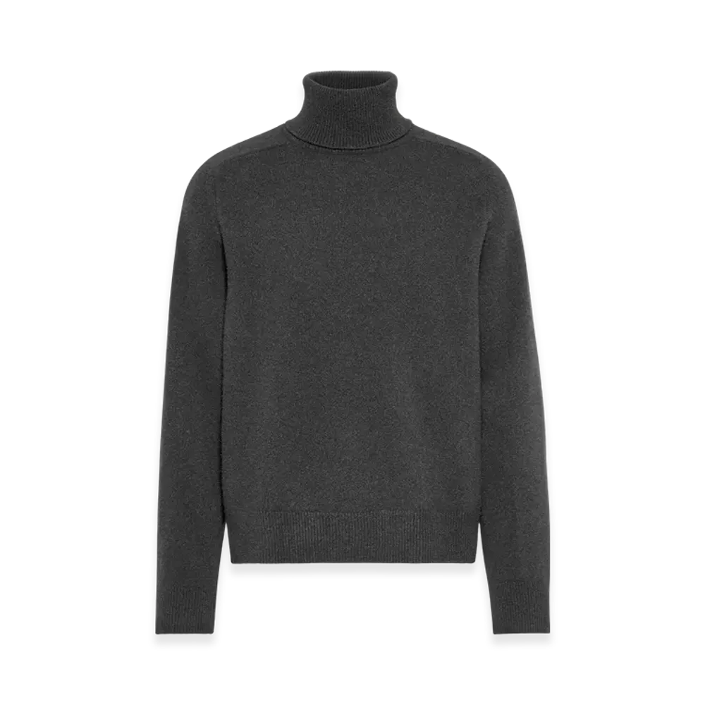 Maison Margiela Men's Washed Lambswool Roll Neck Sweater "Charcoal"