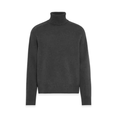 Maison Margiela Men's Washed Lambswool Roll Neck Sweater "Charcoal"
