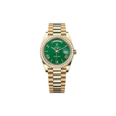 ROLEX Day-Date 40mm Yellow Gold Diamond 228348RBR "Green"