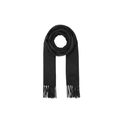 PRADA Women's Cashmere Scarf "Charcoal Gray"