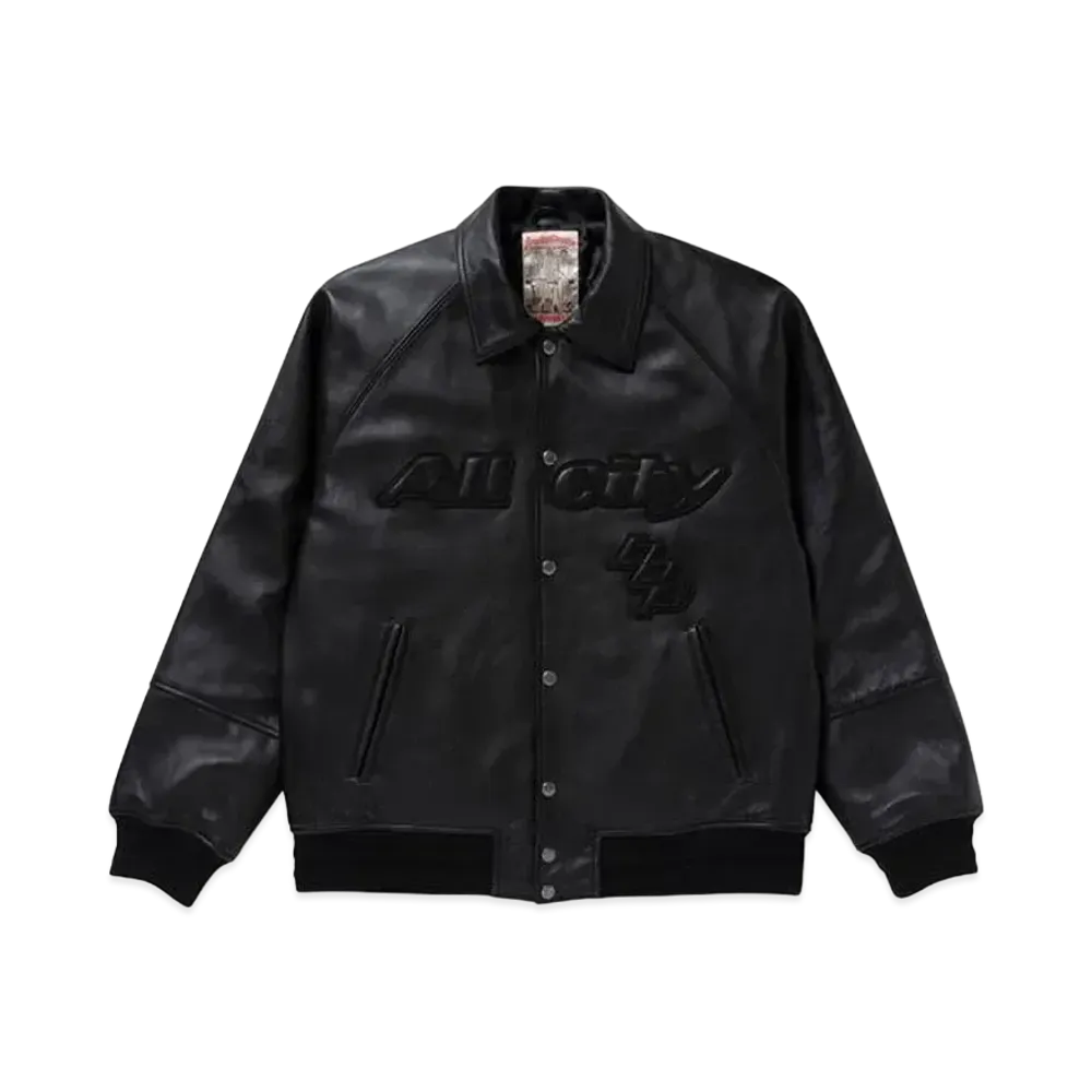 BlackEyePatch x AVIREX "ALL CITY VARSITY JACKET" "Black"