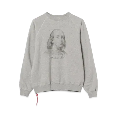 BEAMS Money Men Print Crew Neck Sweats "Gray"