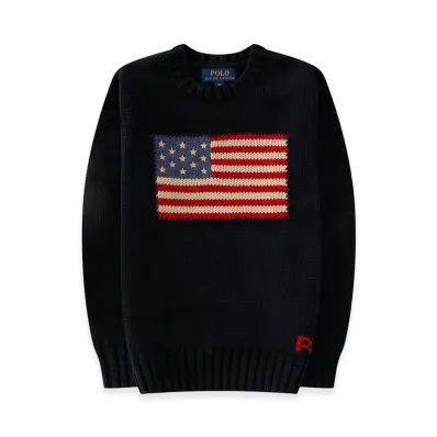 Polo Ralph Lauren Kids The Iconic Flag Cotton Jumper "Navy"