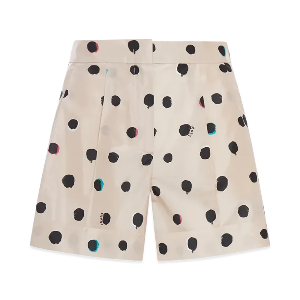 FENDI Women's Polka Dot Moth Shorts "Beige"