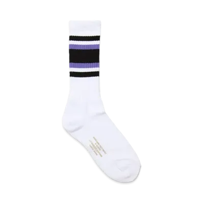 WACKO MARIA Striped Jacquard Socks "White/Purple"