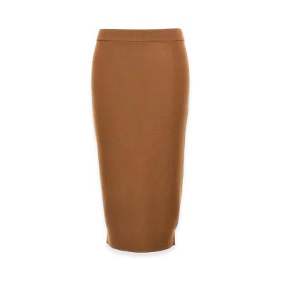 Saint Laurent Women's Wool Skirt "Brown"
