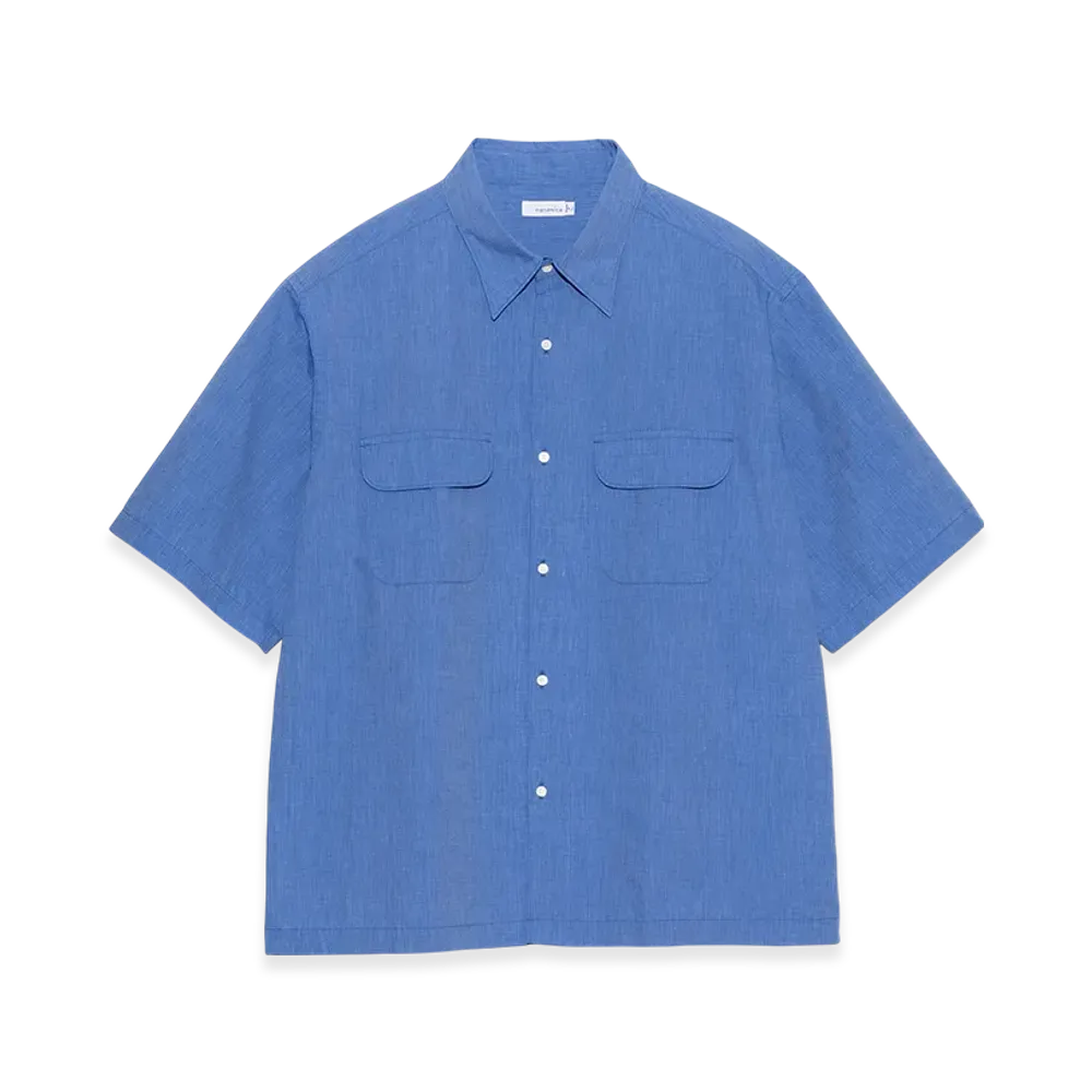 nanamica Regular Collar End On End S/S Shirt "Blue"