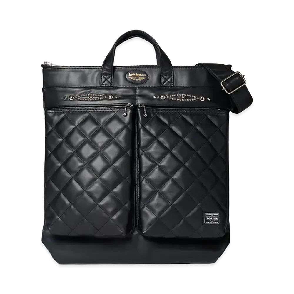PORTER x Lewis Leathers x WOLF'S HEAD Helmetbag "Black"