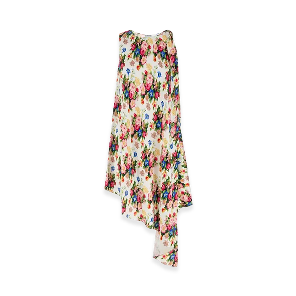 LOEWE Women's Printed Silk Dress "Multicolor"