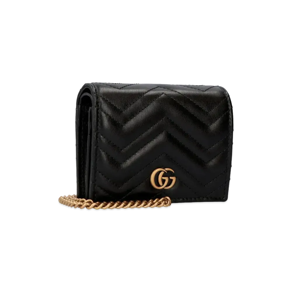GUCCI GG Marmont Card Case Wallet "Black"
