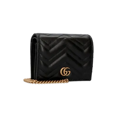 GUCCI GG Marmont Card Case Wallet "Black"