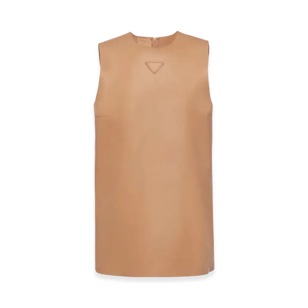 PRADA Women's Stretch Nappa Leather Top "Natural"
