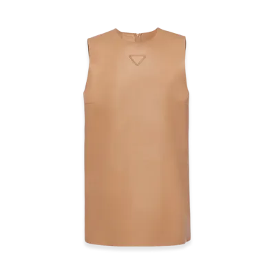 PRADA Women's Stretch Nappa Leather Top "Natural"