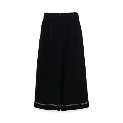 S'YTE W/Top Mossa Belted Sarouel Pants With Blanket Stitch Design "Black"