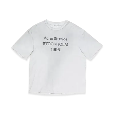 Acne Studios Logo T-Shirt - Relaxed Unisex Fit "Pale Grey Melange"