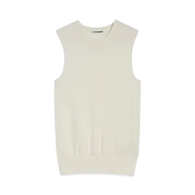 Jil Sander Women's Crew-Neck Vest "Eggshell"