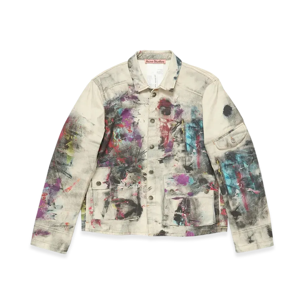 Acne Studios Jacket with Trompe l'oeil Print "White/Multi"