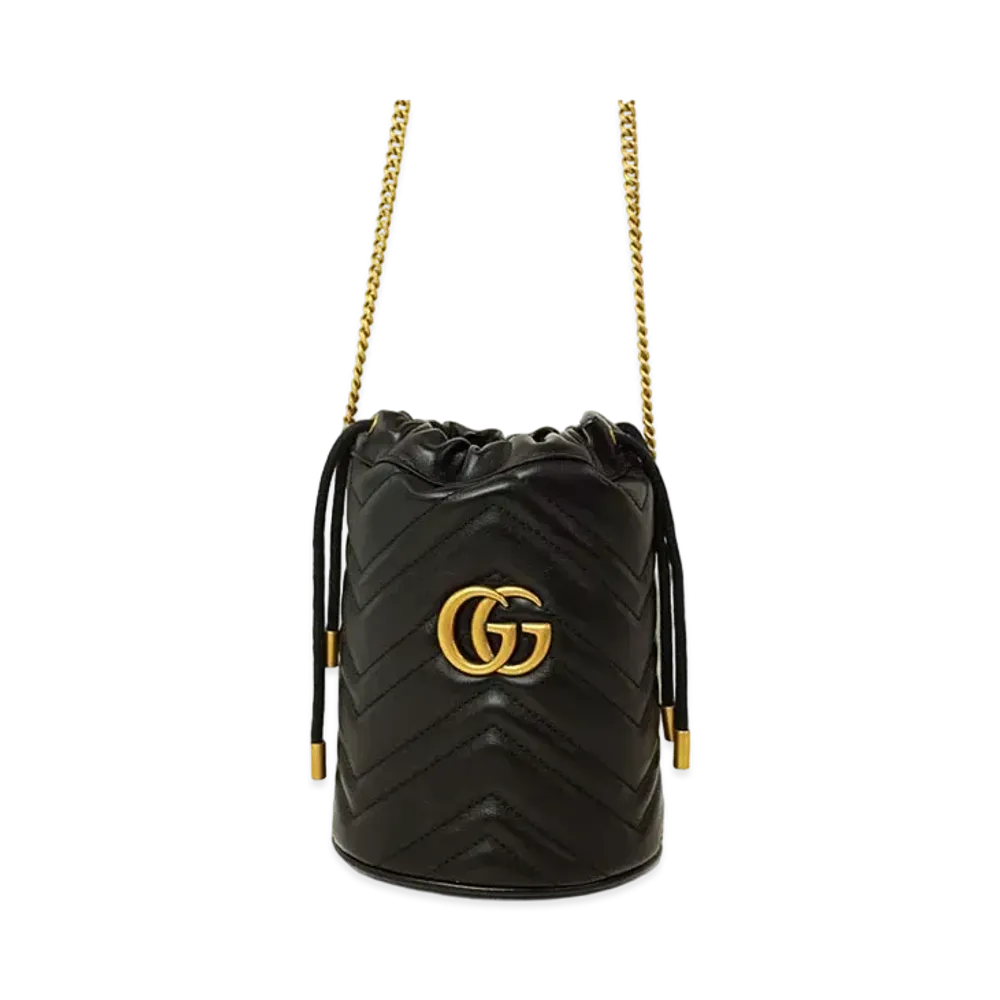 GUCCI GG Marmont Mini Bucket Bag "Black"