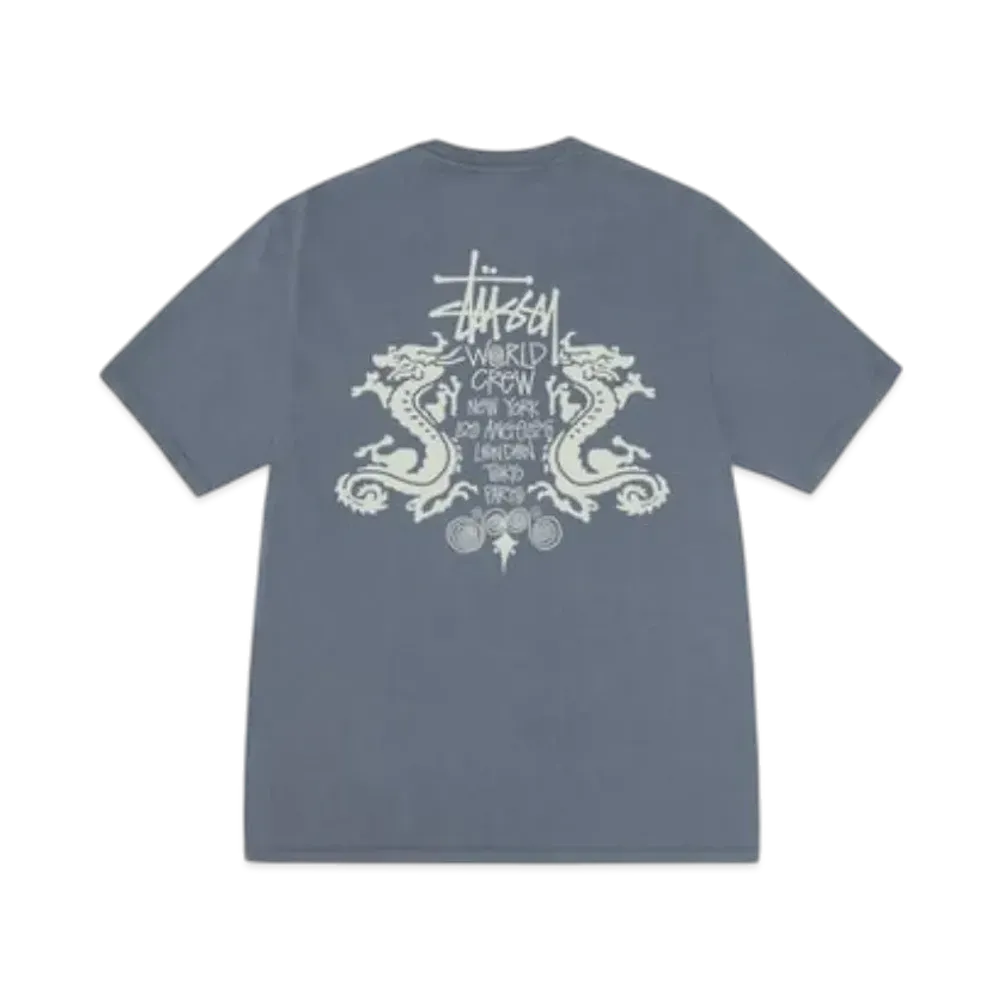 Stussy Double Dragon Tee Pigment Dyed "Navy"