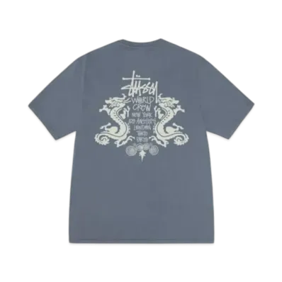 Stussy Double Dragon Tee Pigment Dyed "Navy"