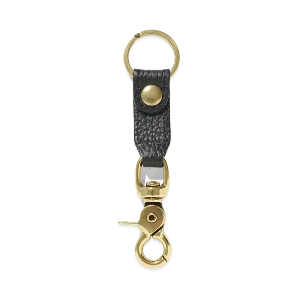 Noah Pebbled Leather Key Fob "Black"