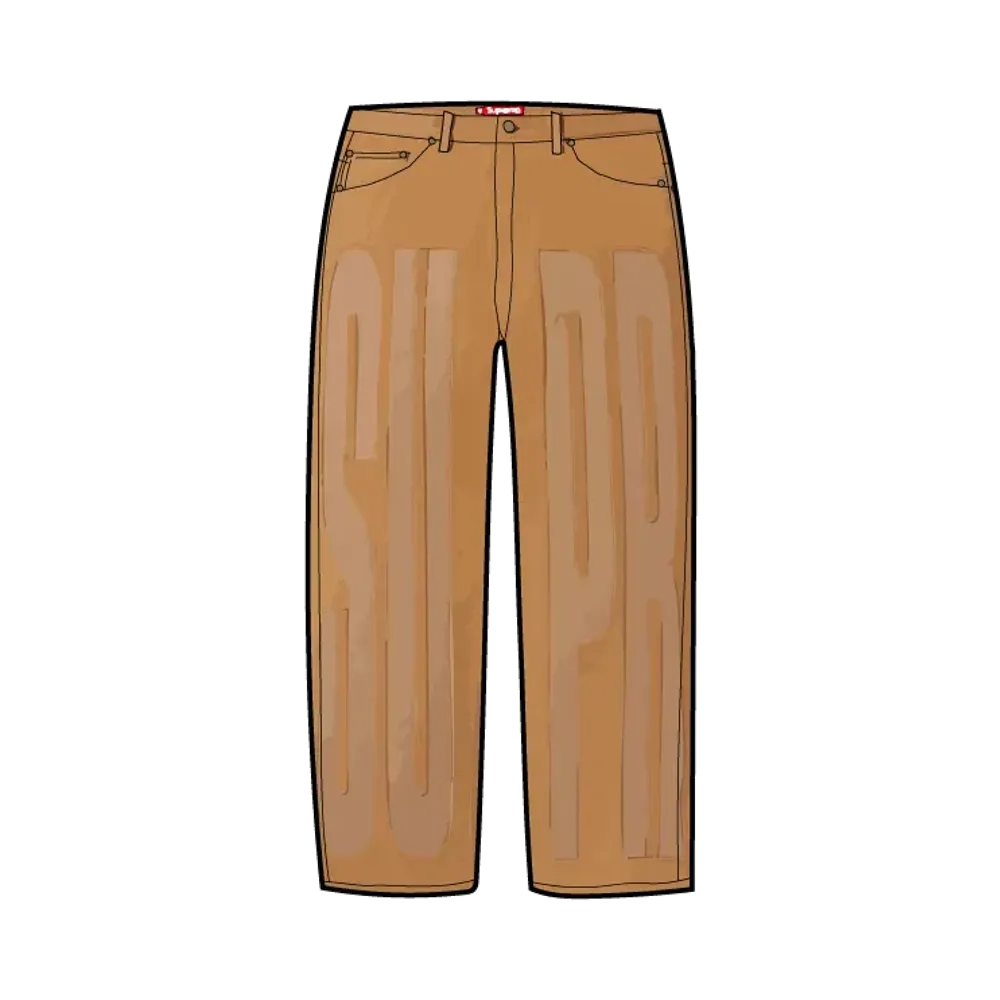 Supreme Inset Spellout Baggy Jean "Brown"
