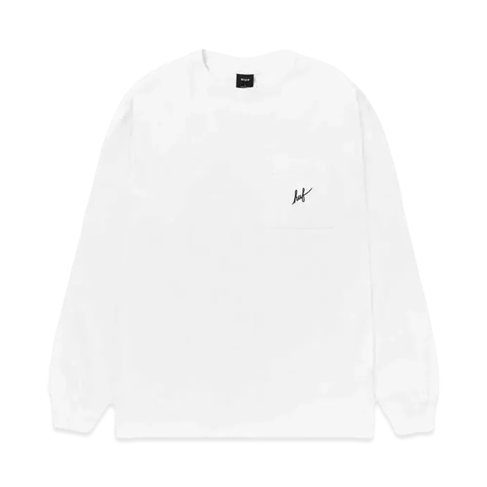 HUF Spring 24 Od Script Pocket Ls Tee "White"