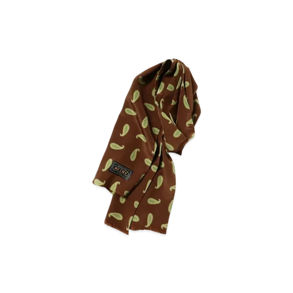 BEAMS Paisley Print Scarf "Brown"