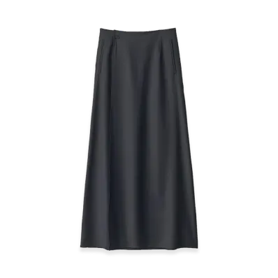 ssstein Women's Wool Silk Wrap Skirt "Black"