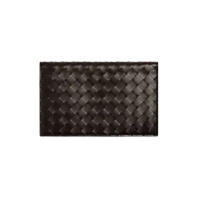 Bottega Veneta Intrecciato Check-in Organizer "Fondente"