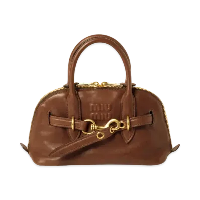 MIUMIU Aventure Nappa Leather Top Handle Bag "Brown"