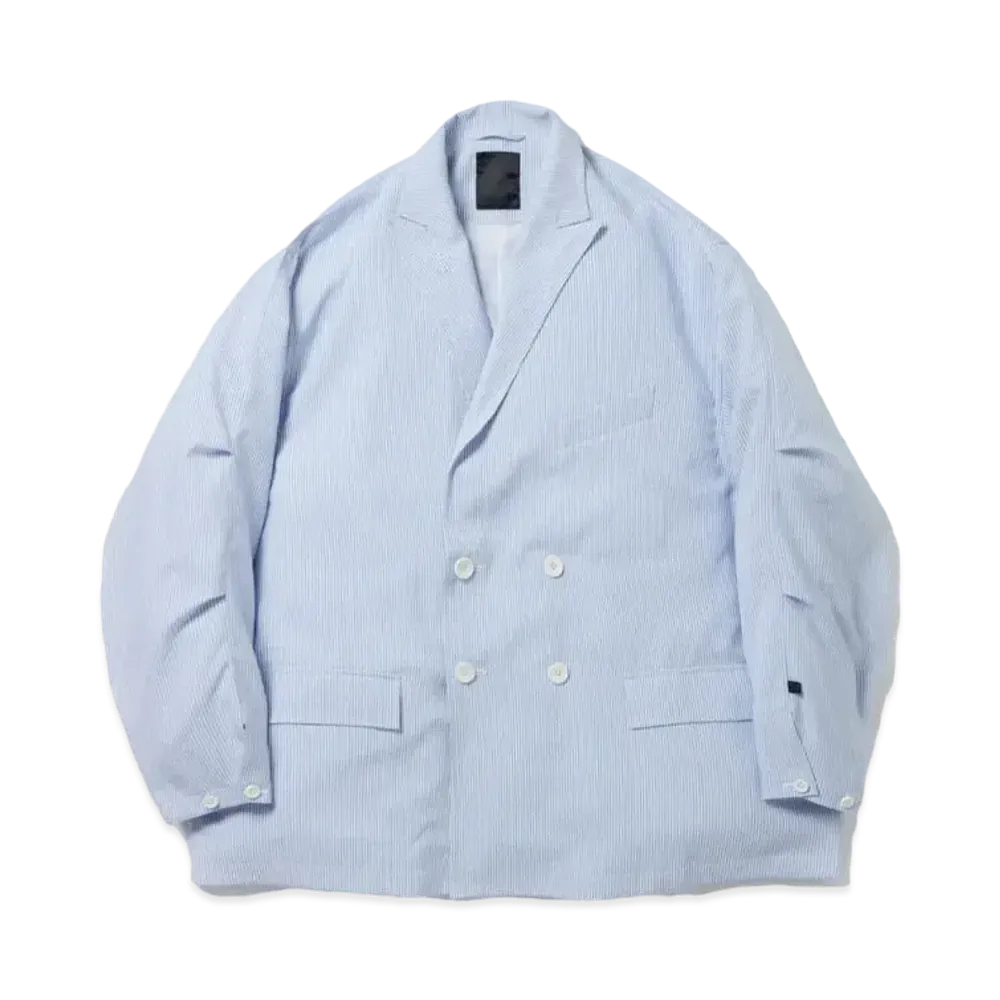 DAIWA PIER39 Tech Double-Breasted Jacket "Blue Stripe"