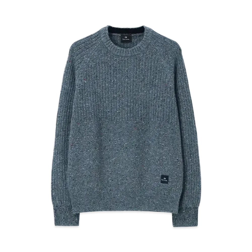 Paul Smith Contrast Color Nep Knit "GrayishBlue"