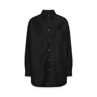 Maison Margiela Men's Padded Satin Cotton Shirt "Black"