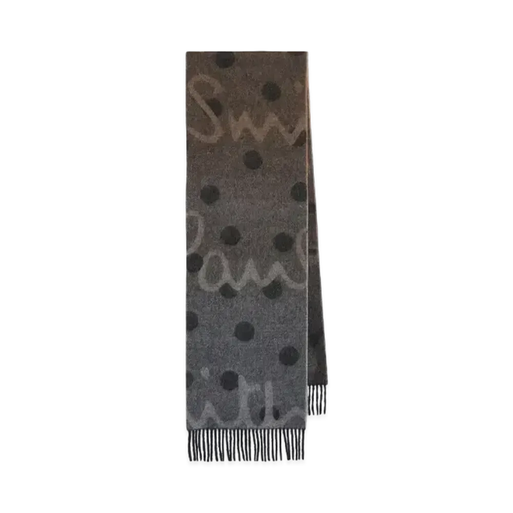 Paul Smith Logo / Dot Gradient Scarf "Gray"