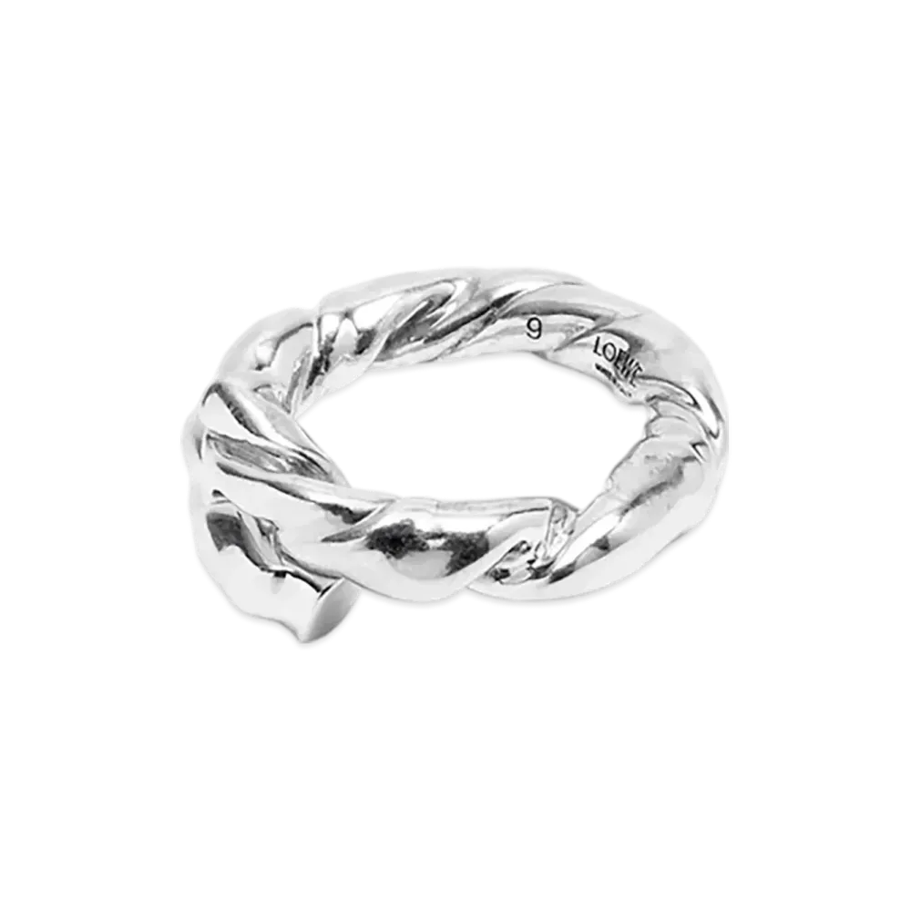LOEWE Nappa Twist Ring "Silver"