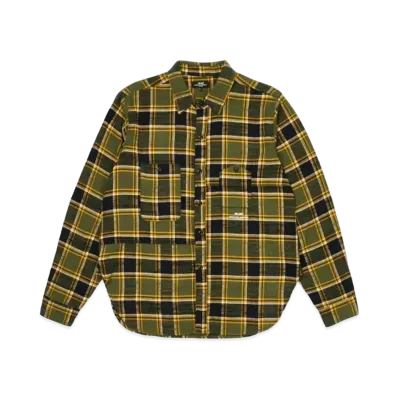 PALACE Engineered Garments Panel Check Work Shirt "Olive"