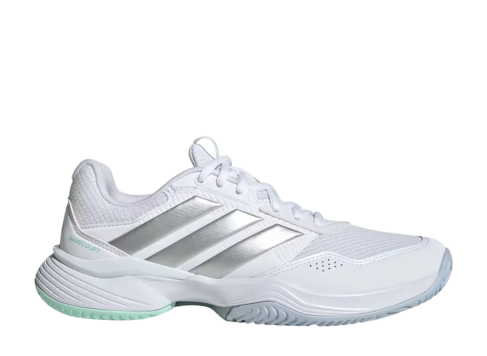 adidas Women's GameCourt 3 All Court Tennis "Cloud White/Silver Metallic"