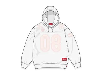 Supreme Football Jersey Hooded Sweatshirt "White"