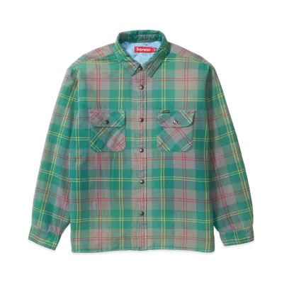 Supreme Quilted Lined Flannel Snap Shirt "Green"