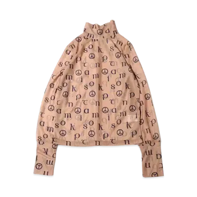 atmos pink Allover Pattern See-Through Tops "Beige"