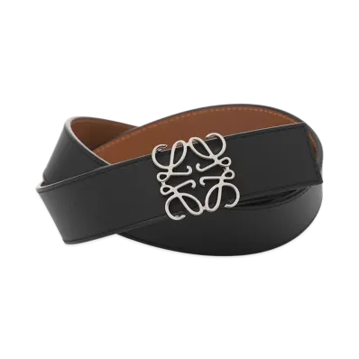 LOEWE Reversible Anagram Belt 3.5cm "Black/Tan/Palladium"