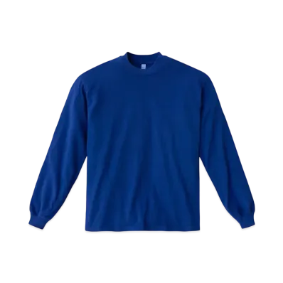 Los Angeles Apparel 6.5oz Long Sleeve Garment Dye Crew Neck T-Shirt "Cobalt Blue"